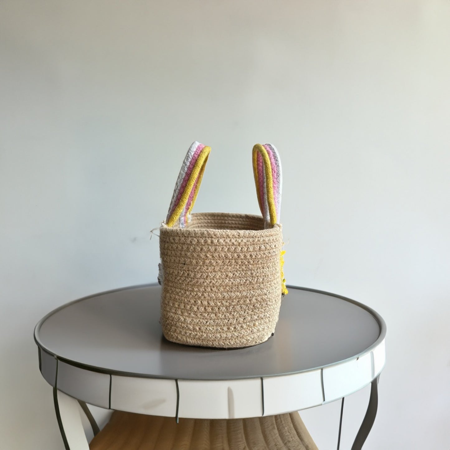 Rainbow Handle Storage Basket - Pink