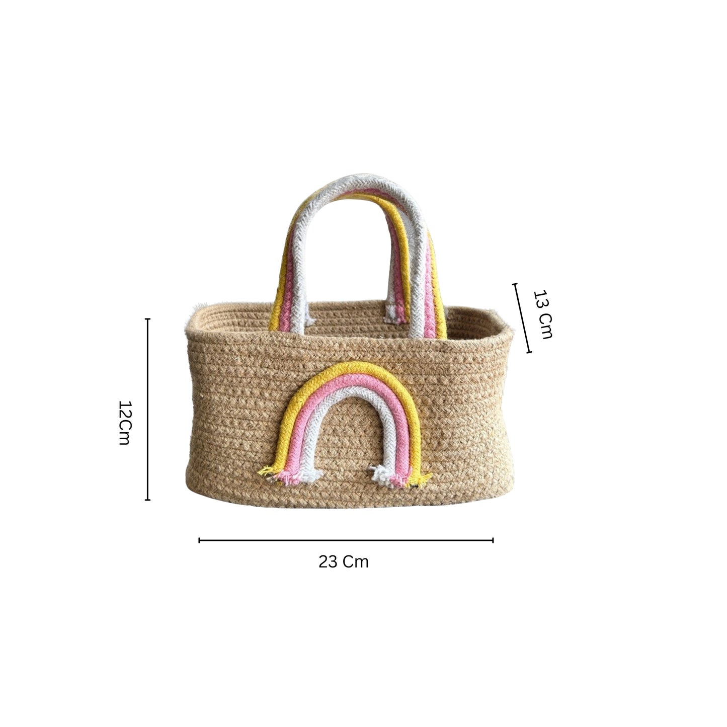 Rainbow Handle Storage Basket - Pink