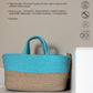 Twin Tone Basket- Ice Blue And Beige - jasmeyhomes