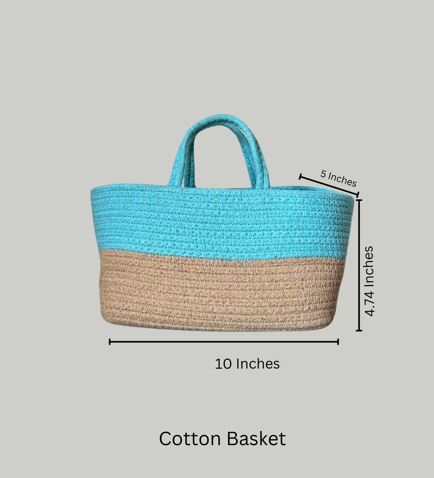 Twin Tone Basket- Ice Blue And Beige - jasmeyhomes