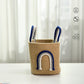 BLUE  Rainbow Handle Storage Baskets- Beige & Blue