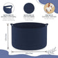 Modern Spacious Cotton Rope Basket - Blue - jasmeyhomes