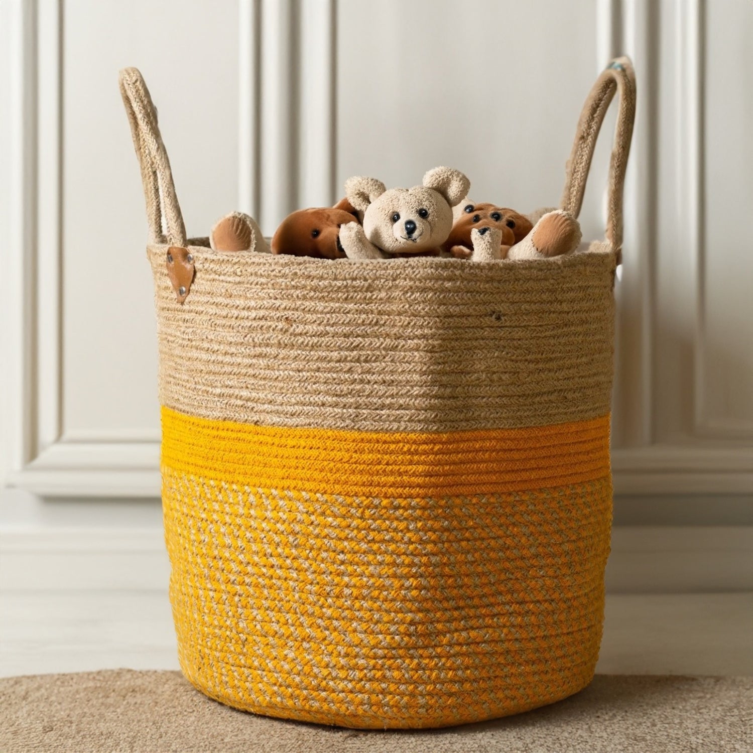 Multi-purpose Spacious Storage Basket - Mustard - jasmeyhomes