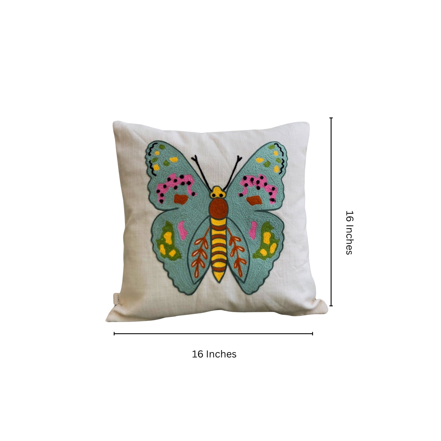 Embroidered Cushion Cover - Butterfly