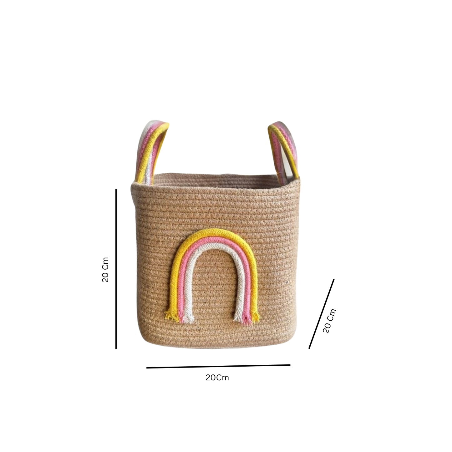 Rainbow Handle Storage Baskets- Beige