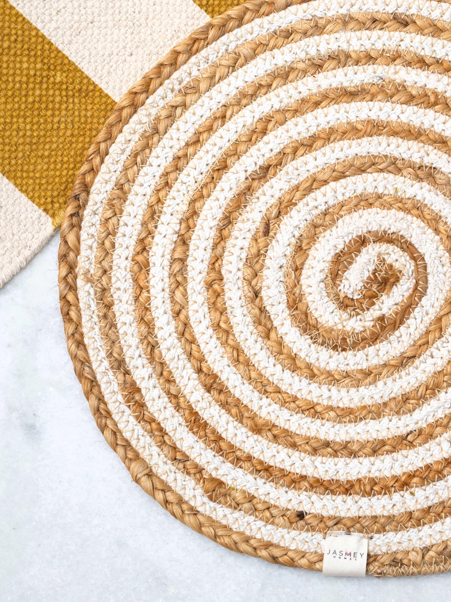 Spiral Jute Placemats - White - jasmeyhomes