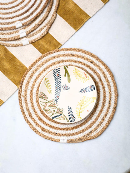 Spiral Jute Placemats - White - jasmeyhomes