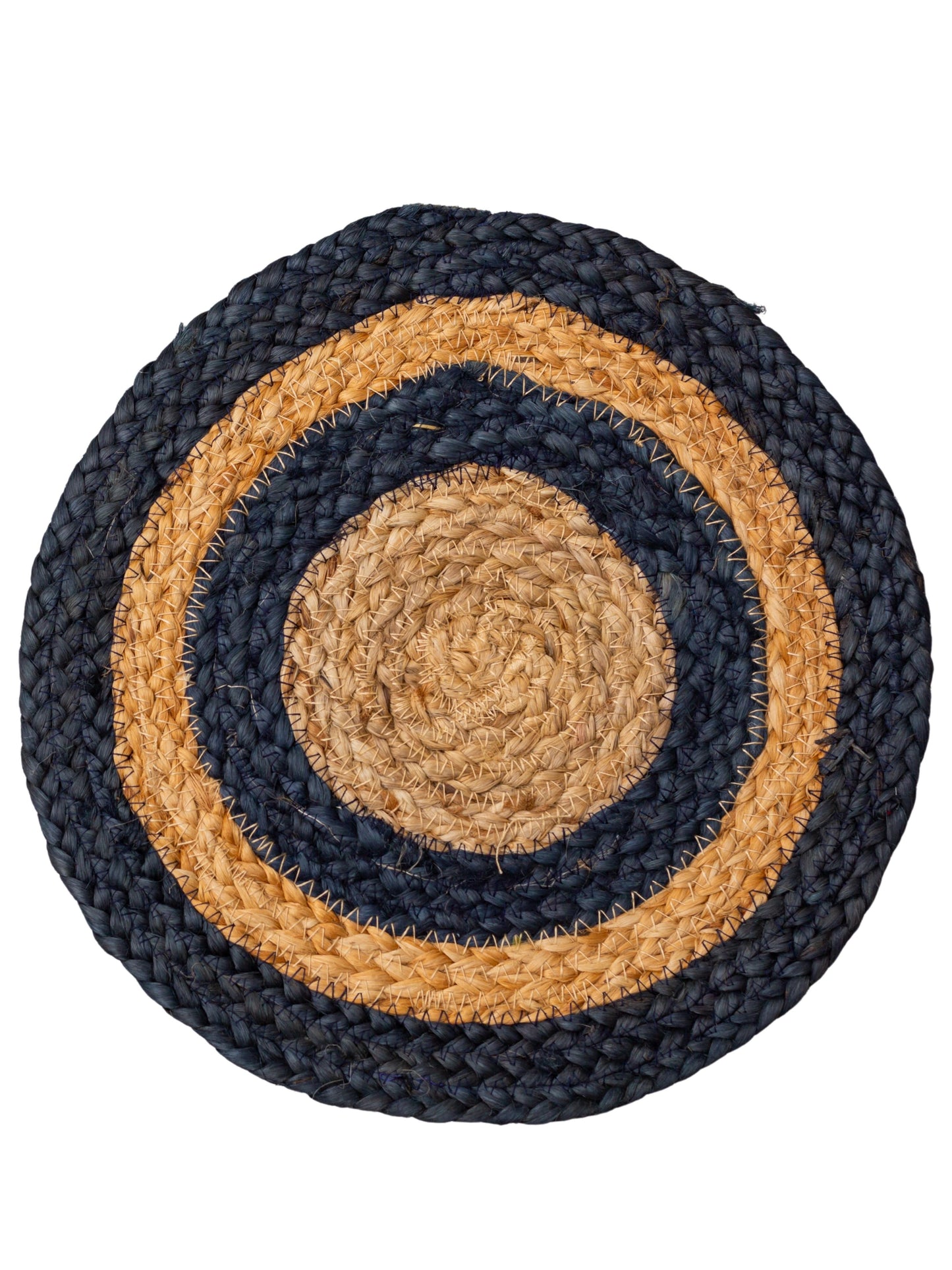 Double Ring Jute Placemat - Blue - jasmeyhomes
