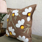 Embroidered Cushion Cover - Daisy Brown - jasmeyhomes