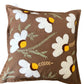 Embroidered Cushion Cover - Daisy Brown - jasmeyhomes