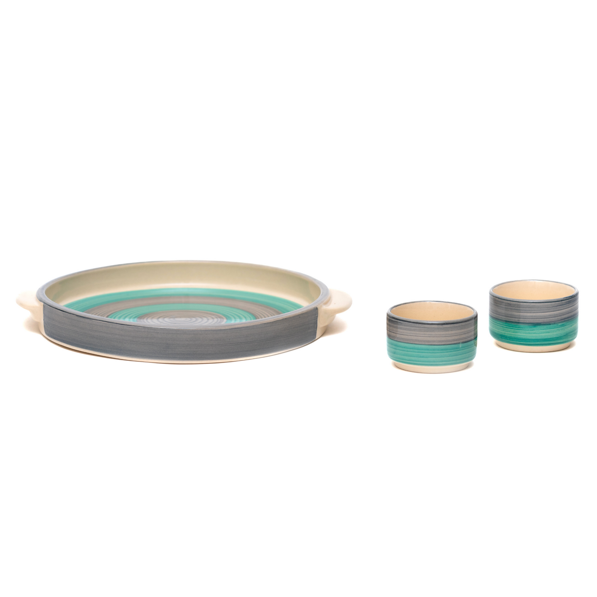 OCEAN ART Platter & 2 Dip Bowls - jasmeyhomes
