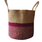 Spacious Jute Laundry Basket - 16 Inches | Maroon - jasmeyhomes