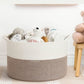 Spacious White & Beige Storage Basket - jasmeyhomes